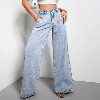 Glow Chic's Wide Leg Loose Denim Trousers - Glow Chic