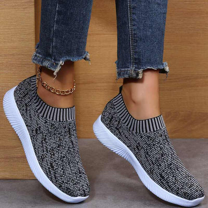 Sneakers - Glow Chic's Stripe Knit Sock Sneakers for Style