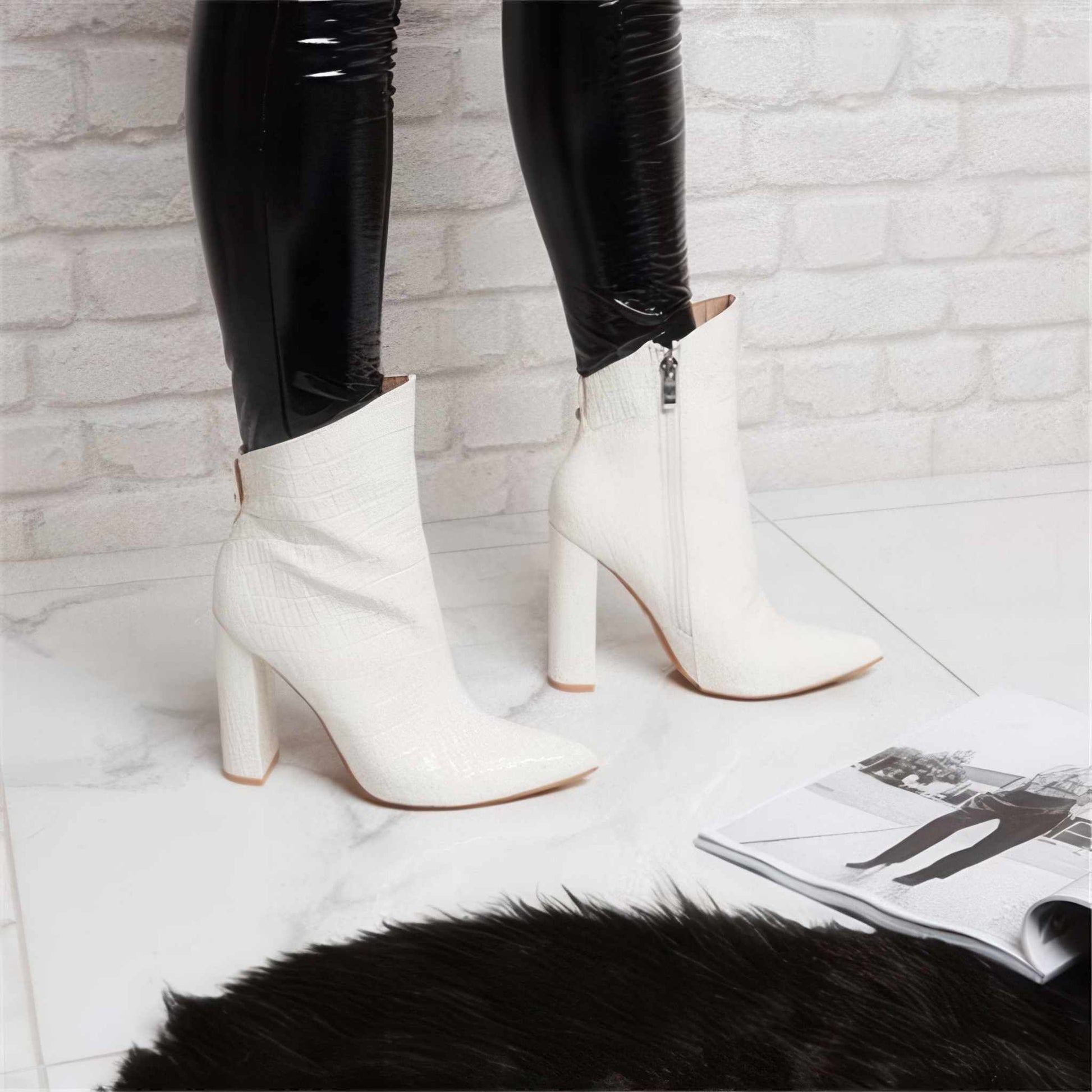 Boots | Chic High Heel Leather Ankle Boots by Glow Chic