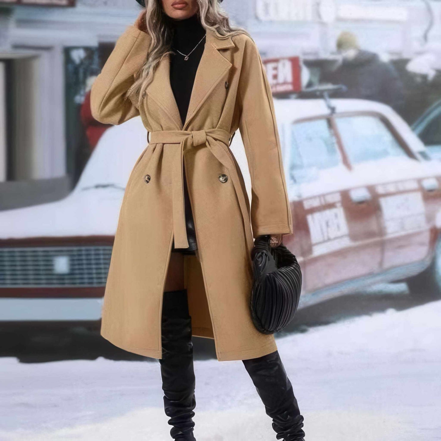 Coat | Glow Chic's Double-Breasted Trench Coat for Style | Glow Chic