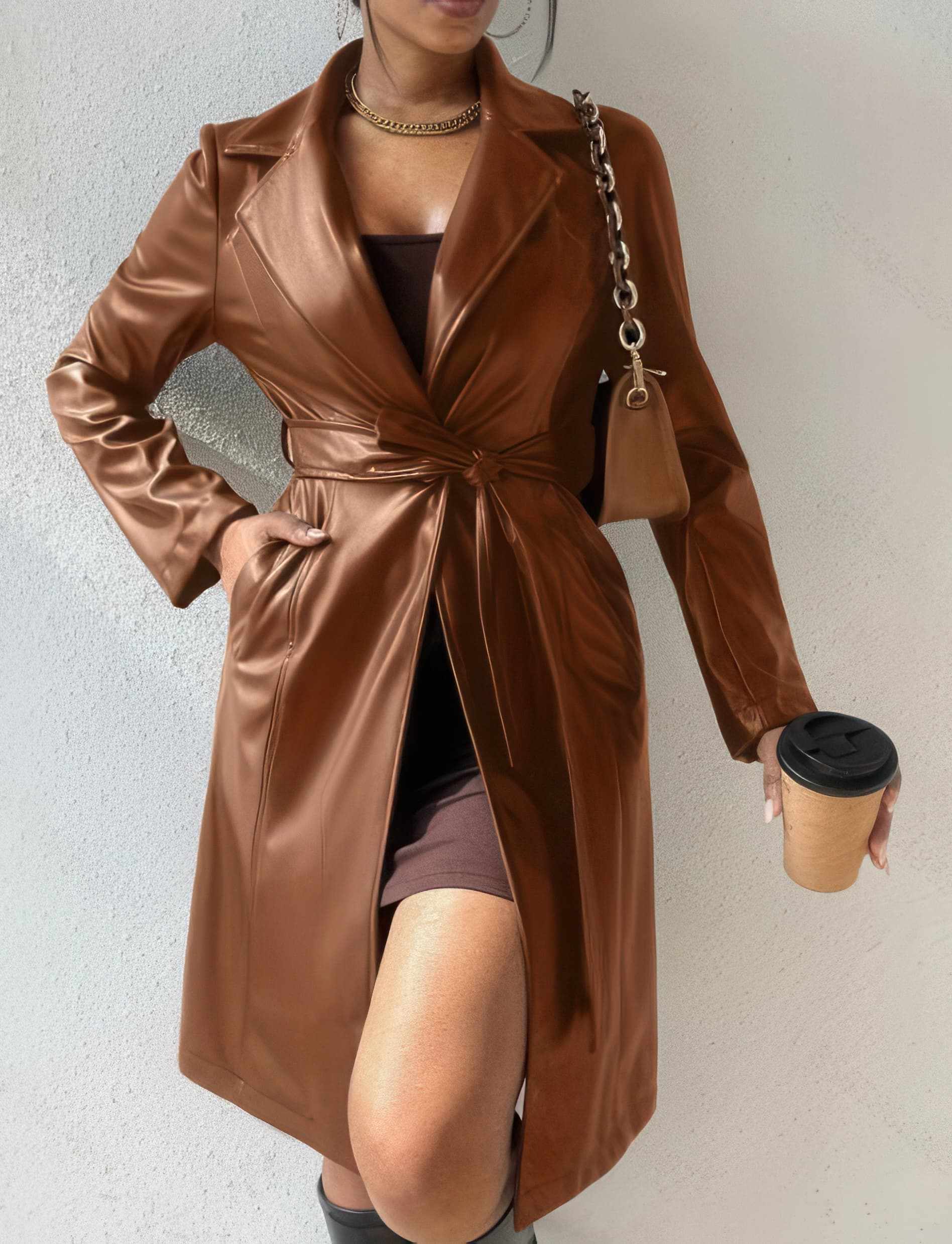 Coat | Glow Chic's Slim Long Sleeved Trench