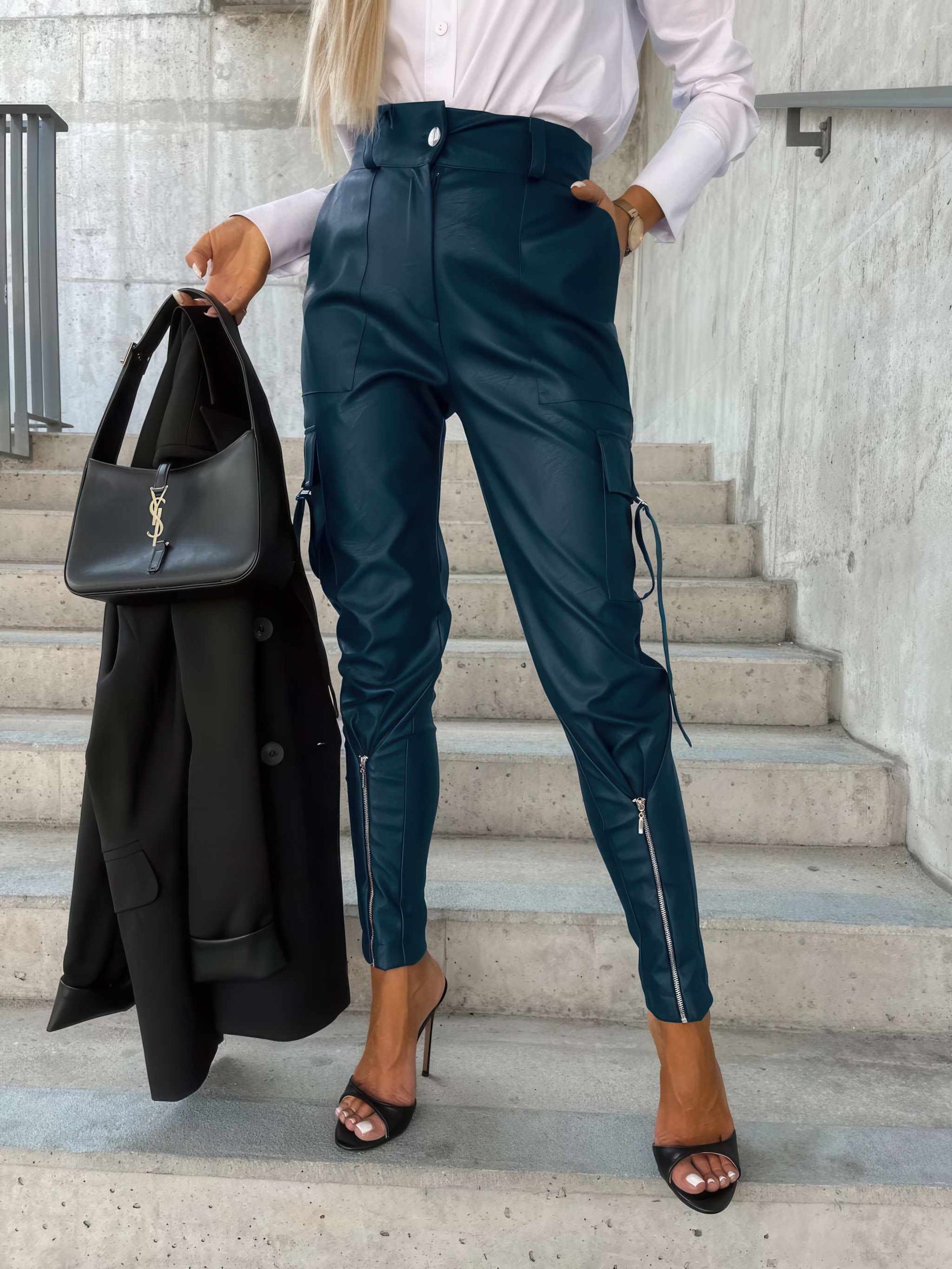 Trousers | Glow Chic's Fashion Slim-fitting Leather Trousers