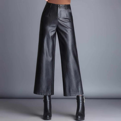 Trousers | Plus Size Casual Leather Pants for Chic Style | Glow Chic