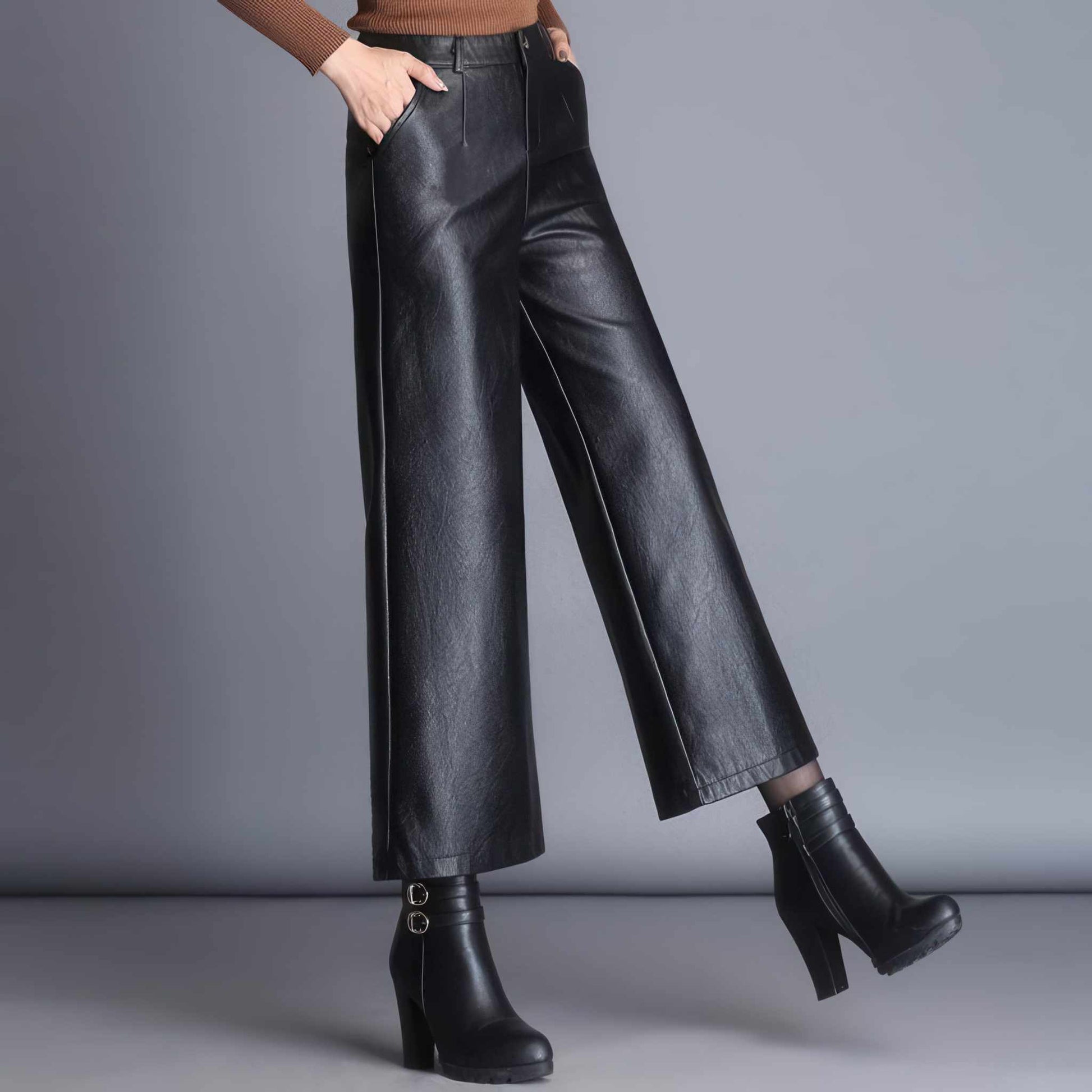 Trousers | Plus Size Casual Leather Pants for Chic Style | Glow Chic