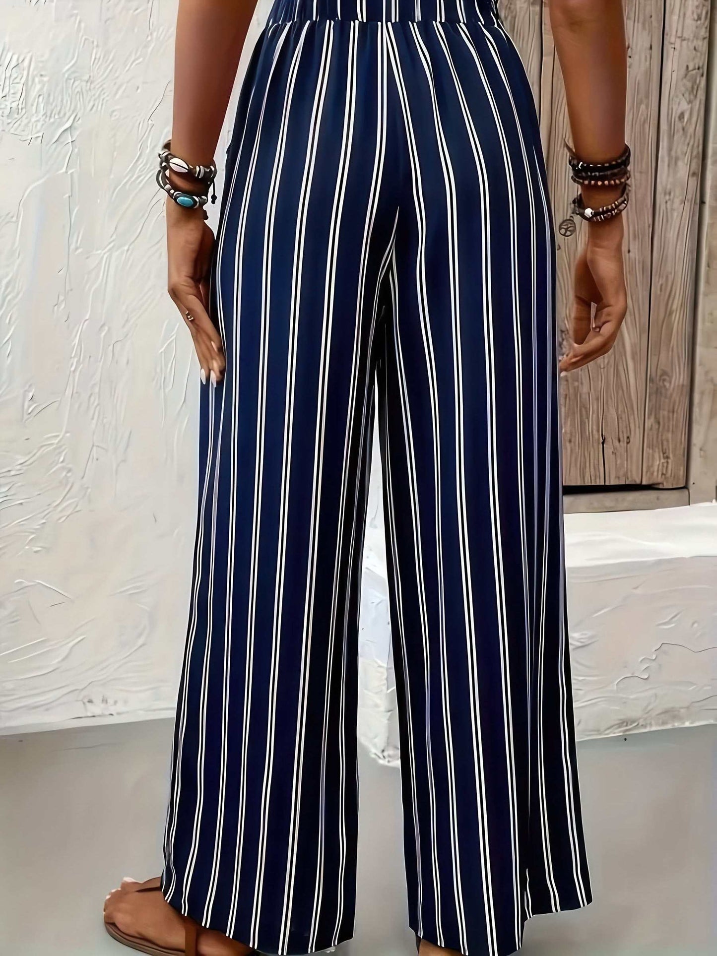 Glow Chic's Striped Wide-Leg Loose Casual Pants