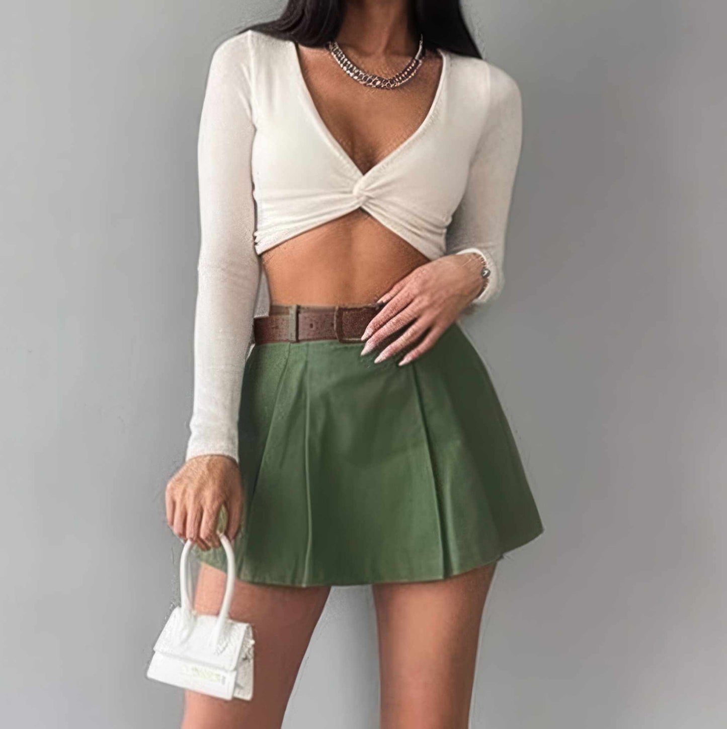 Skirt | Solid Color Fashion Skirt for Versatility