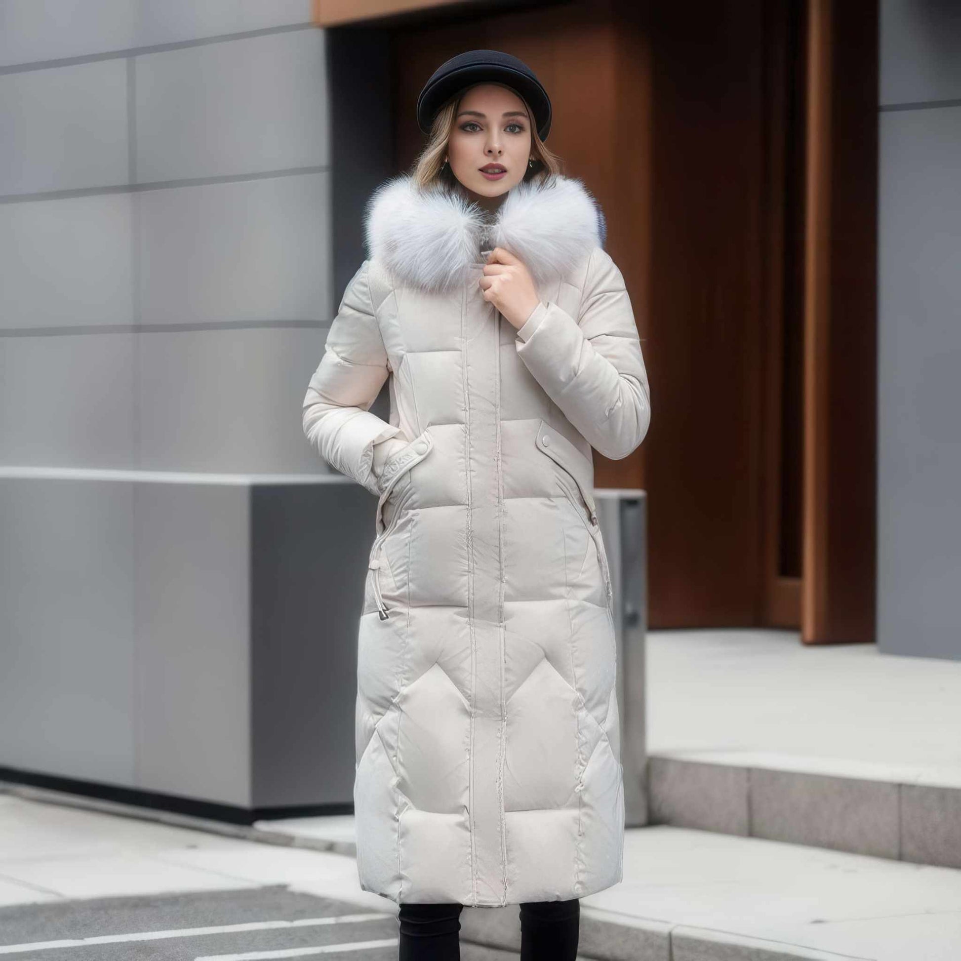 Coat | Glow Chic's Over-the-Knee Cotton-Padded Quilted