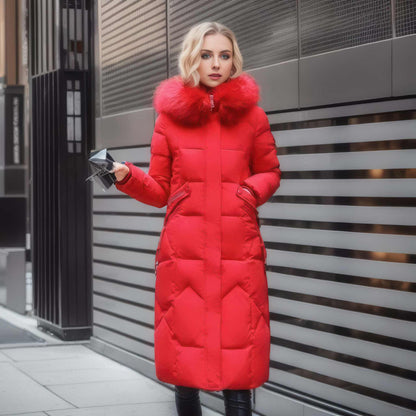 Coat | Glow Chic's Over-the-Knee Cotton-Padded Quilted