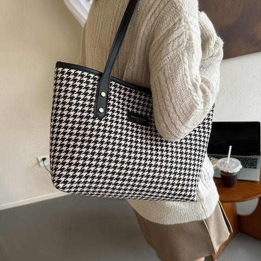 Shoulder Bag | Glow Chic's Winter Fashion Houndstooth Handbag