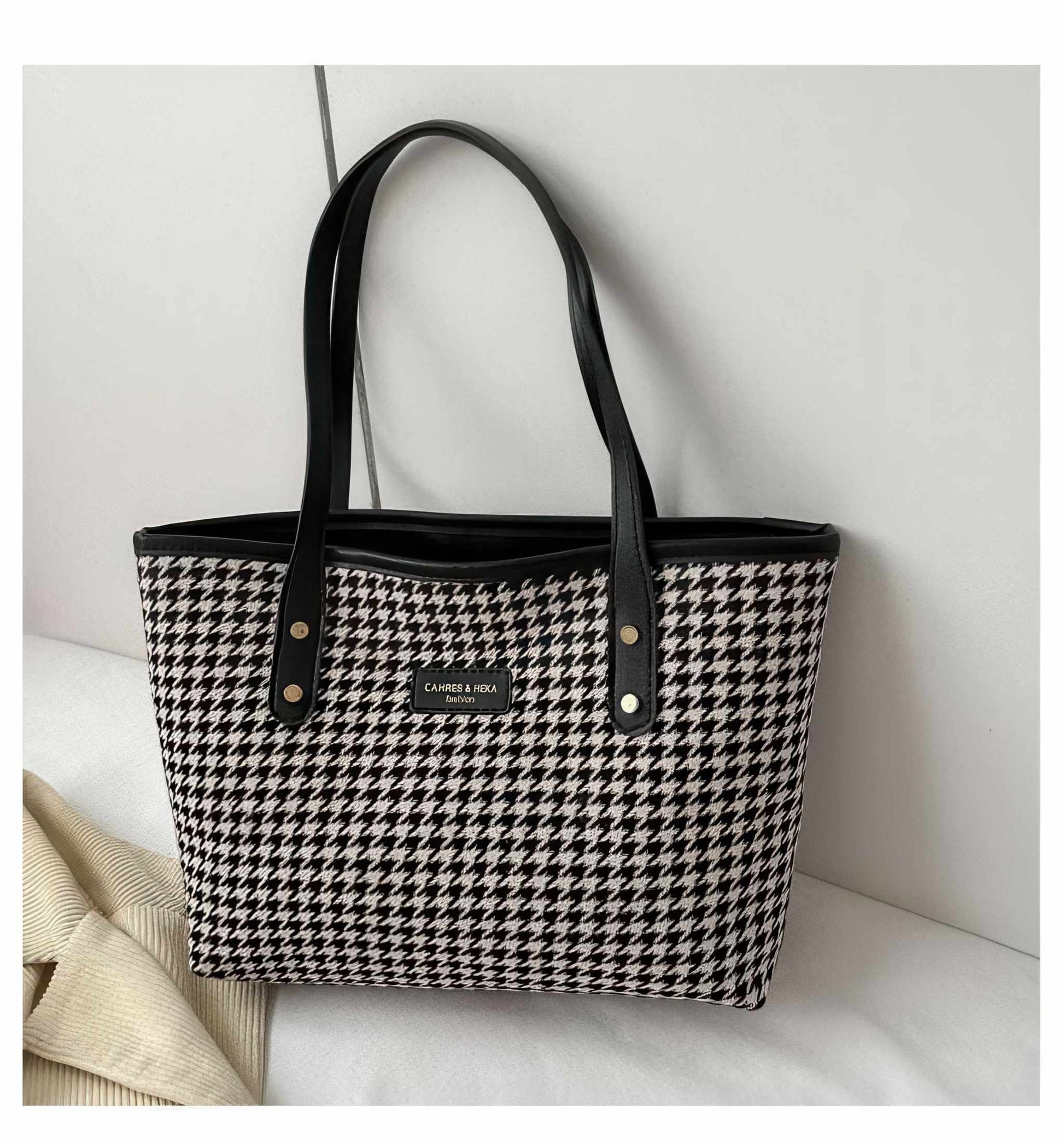 Shoulder Bag | Glow Chic's Winter Fashion Houndstooth Handbag