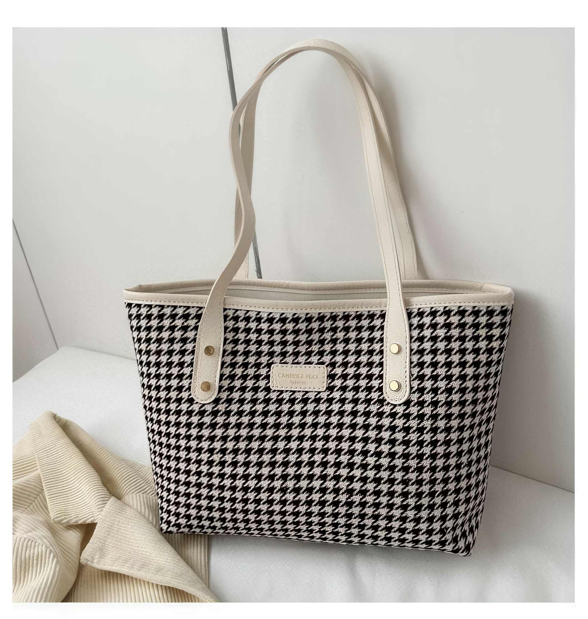 Shoulder Bag | Glow Chic's Winter Fashion Houndstooth Handbag